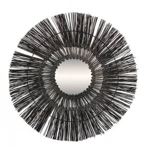 Miroir rond LODGE Noir - Bois manufacturé - 76 x 76 x 3 cm