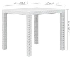 Bistro-Set-k328 ( 3-tlg ) Weiß - Massivholz - Höhe: 1 cm