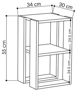 Nachttisch Dmazzant Weiß - Holzwerkstoff - 30 x 55 x 30 cm