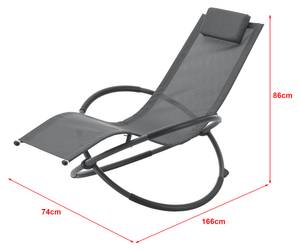 Fauteuil de jardin Pulsano à bascule Gris - Métal - 74 x 86 x 166 cm