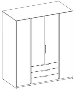 Kleiderschrank Timotes Schwarz - Eiche Dekor