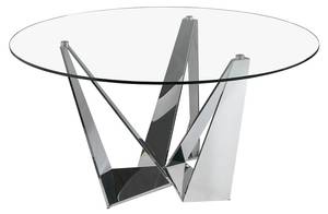 Table à manger en verre et acier chromé Métal - 150 x 75 x 150 cm