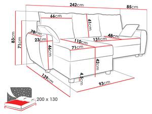 Ecksofa Fiona Beige - Braun