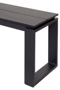 Banc de jardin Martinus Noir - En partie en bois massif - 180 x 43 x 36 cm