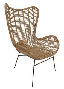 RATTAN Sessel Schwarz - Braun - Metall - Rattan - 75 x 113 x 84 cm