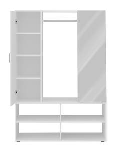 Penderie d'entrée 1 porte H151,3 cm Blanc - Fourrure synthétique - 40 x 152 x 105 cm