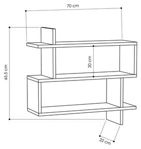 Étagère murale Solara Marron - Bois manufacturé - 22 x 66 x 70 cm