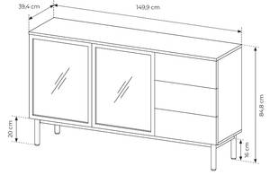 Kommode LANGO Breite: 150 cm