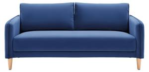 3-Sitzer-Sofa LIVIA Blau - Massivholz - Textil - 176 x 78 x 76 cm