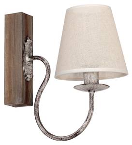 Wandlampe CARIN Beige - Braun - Metall - Textil - 15 x 29 x 27 cm