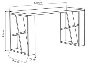 Schreibtisch Keid Weiß - Holzwerkstoff - 60 x 75 x 140 cm