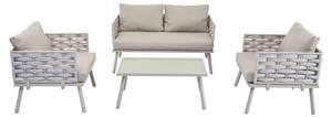 Gartenlounge-Set 4tlg Phanes Ⅱ Beige - Weiß