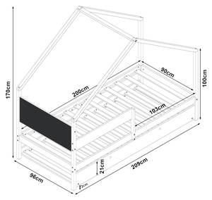 Doppel-Kinderbett Sodankylä Braun - Massivholz - Holzart/Dekor - 96 x 170 x 209 cm