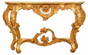 Konsole BAROCK Gold - Massivholz - 37 x 80 x 135 cm