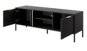 Fernsehtisch LARS RTV153 2D Schwarz - Gold - Holzwerkstoff - Kunststoff - 154 x 54 x 40 cm