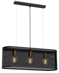 Lustre suspension CAIO Noir - Doré - Métal - 21 x 100 x 65 cm