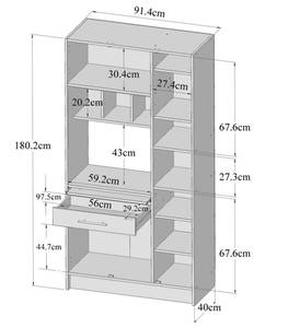 Buffet de cuisine MADY Rouge - Bois manufacturé - 40 x 180 x 91 cm