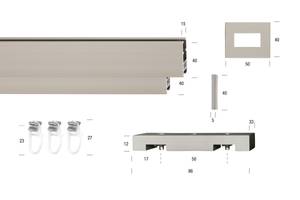 Gardinenstange Flat 2 lfg. Grau - Breite: 460 cm