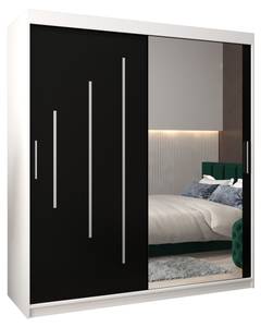 Armoire à portes coulissantes york 2 Noir - Blanc - Largeur : 180 cm - 2 porte