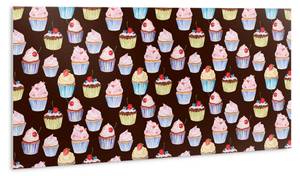 Selbstklebendes Wandpaneel Cupcakes Kunststoff - 100 x 50 x 50 cm