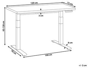 Table à hauteur ajustable DESTINES Blanc