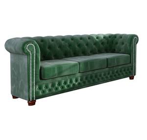 Chesterfield Ely 3-Sitzer Steppsofa Grün