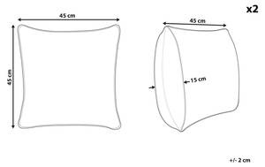 Kissen 2er Set LIVISTONA Grau - Weiß - Naturfaser - 45 x 15 x 45 cm