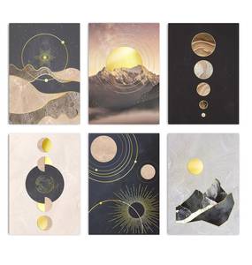 Raum Gold Poster Set Papier - 70 x 50 x 70 cm