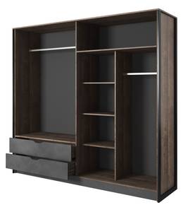 Armoire à portes battantes ARDEN LED Beige - Gris - Bois manufacturé - Matière plastique - 220 x 205 x 57 cm