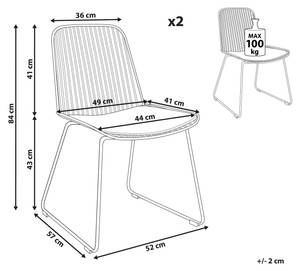 Esszimmerstuhl PENSACOLA 2er Set Schwarz