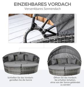 Sonneninsel Set 862-047 Grau - Polyrattan - 180 x 147 x 175 cm