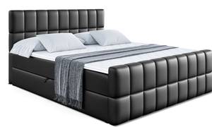 Boxspringbett MIAMI-Z Hochglanz Schwarz - Breite: 140 cm - H3