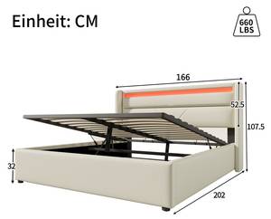 Polsterbett CHEN AGE2 Weiß - Breite: 166 cm