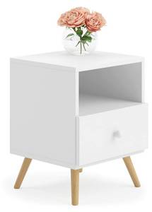 Moderner Nachttisch für Schlafzimmer Weiß - Holzwerkstoff - 38 x 53 x 40 cm