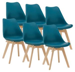 Lot 6 Chaises Fläten Salle à Manger Turquoise