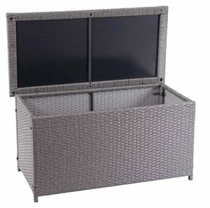 Poly-Rattan Kissenbox D88 250l Grau - Metall - Kunststoff - Polyrattan - 115 x 51 x 59 cm
