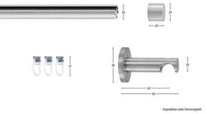 Gardinenstange Easy 1 lfg. Silber - Breite: 310 cm