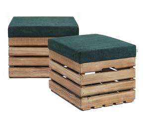 Coffre-Siège en Bois FLAME  lot de 2 Vert