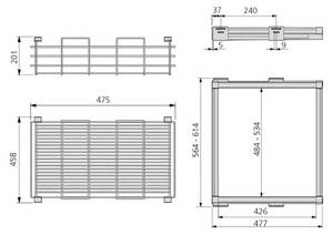 Drahtschubladen-Kit Moka Braun - Metall - 33 x 54 x 51 cm