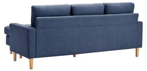 Ecksofa NOEMIE Blau - Massivholz - Textil - 198 x 86 x 135 cm