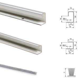 Schiebetürsystem für Schrank Nco 2er-Set Metall - 12 x 12 x 240 cm