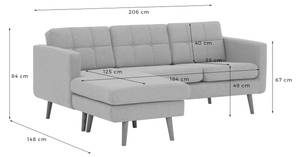 Ecksofa Brest Grau - Ecke davorstehend links