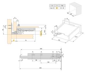 Führungen für Schubladen 3127305 Tiefe: 48 cm