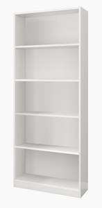 Bibliothèque 4 tablettes de rangement Blanc - Bois manufacturé - Matière plastique - 28 x 201 x 80 cm