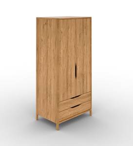 Kleiderschrank PAUL Braun - Massivholz - Holzart/Dekor - 95 x 188 x 60 cm