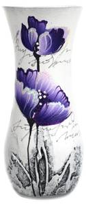 Vase en verre peint à la main Mauve - Verre - 10 x 26 x 10 cm