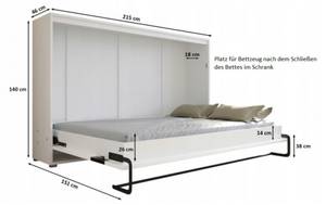 Schrankbett Home Schwarz - Weiß - 151 x 140 cm