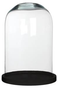 Glasglocke Hella Schwarz - Glas - Massivholz - 21 x 30 x 21 cm