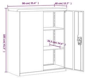 Aktenschrank 299865-1 Schwarz - Höhe: 105 cm