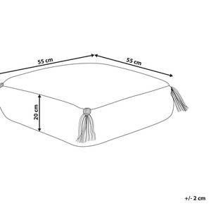 Bodenkissen DIPLO Weiß - Naturfaser - 55 x 20 x 55 cm